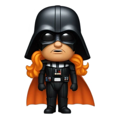 Donald trump with orange hair in darth vader outfit sticker