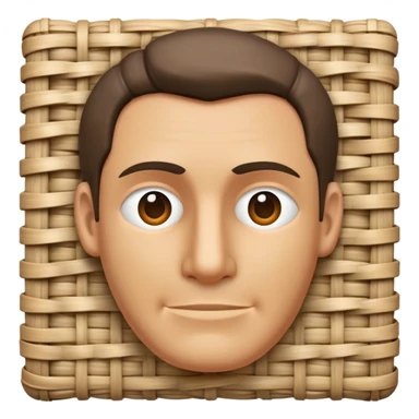 man woven entirely from wicker sticker