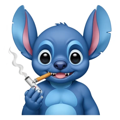 Stitch qui fume sticker