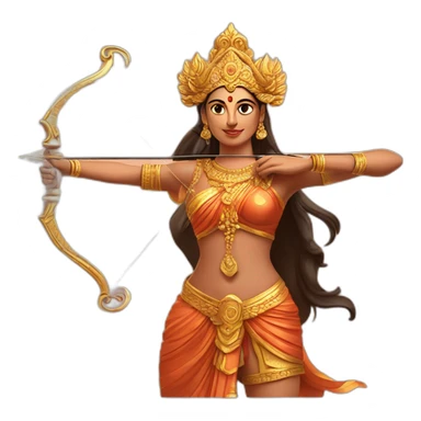 Lord Ram with his bow and arrow along with his wife Sita sticker