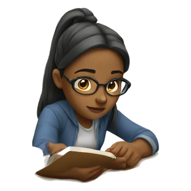 A girl trying to study  sticker