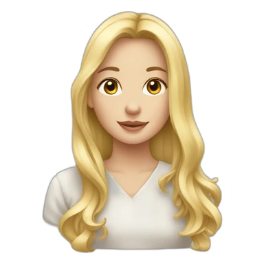 Fille blonde qui fait un câlin à un cheval blanc  sticker