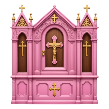 make a catholic confessional with very girly pink tones. sticker