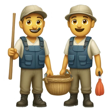 two fishermen sticker