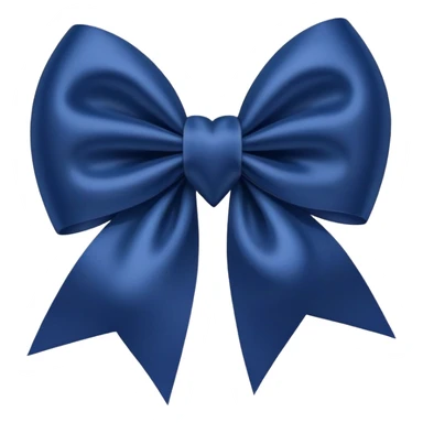 Navy blue heart bow sticker