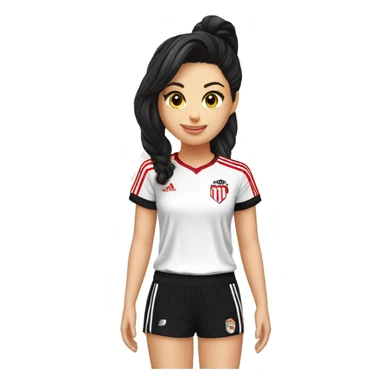 Mujer camiseta de river plate morocha pelo lasio dos mechones blacos  sticker