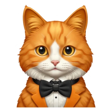 Orange cat wearing a bow tie  sticker