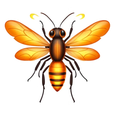 Firefly with flames for wings sticker