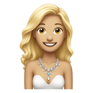 smiling blonde girl with jewelry sticker