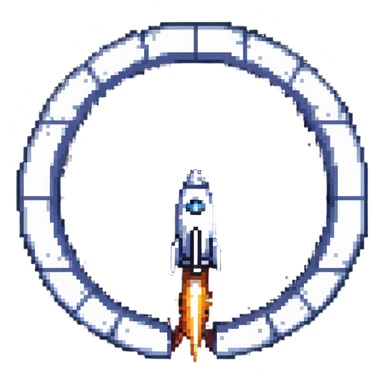 rocket entering a portal wormhole sticker