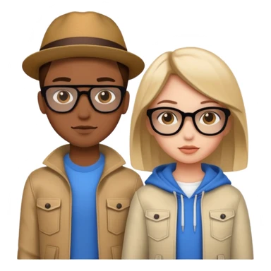 cool girl and boy in stylish outfits sticker