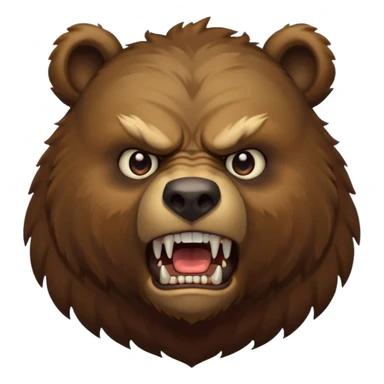 An ancient bear, forest guardian, aggressive angry, front profile, face portrait focus sticker