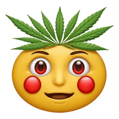Emoji fatigué avec des cernes et un expression de paresseux comme si il avait fumé du cannabis sticker