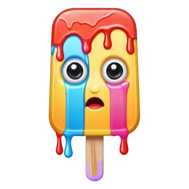 half eaten popsicle with eyes sticker
