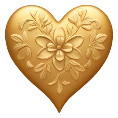 Golden heart with a floral pattern on it  sticker