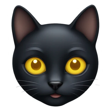 Black cat with yellow eyes, and fair sticker