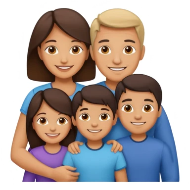 cute family with 2 parents and 2 children sticker