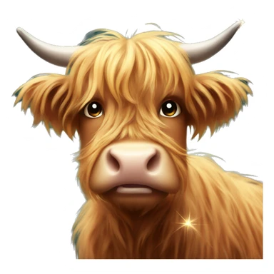 Highland cow with sparkles  sticker