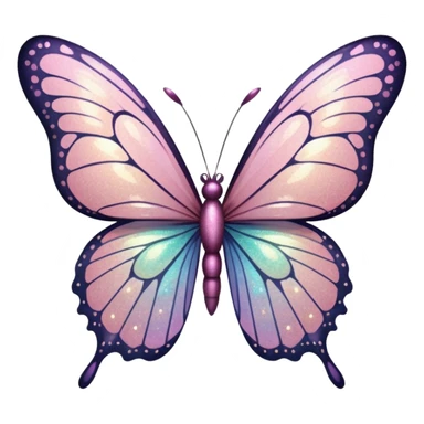 Light pink glitter butterfly emoji sticker