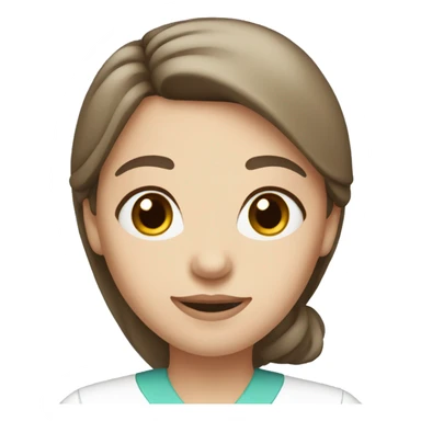 Female vet nurse with brown eyes brown hair and white skin sticker