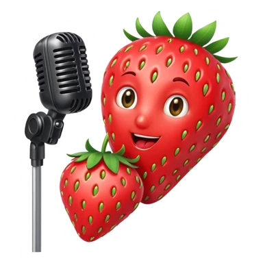 strawberry front the mic sticker