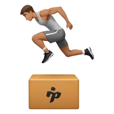 man jump onto plyo-box side-view sticker