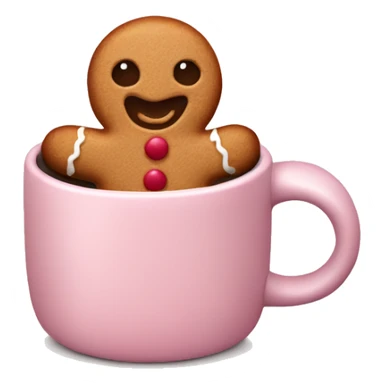Light pink mug with gingerbread man sticking out  sticker