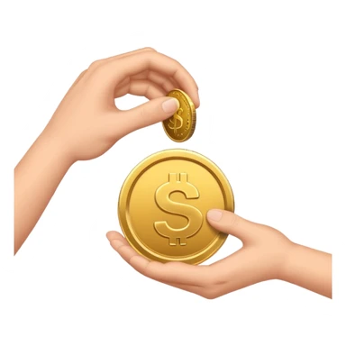 getting coin money with two hand sticker