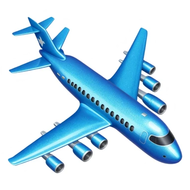 Glitter blue avião sticker