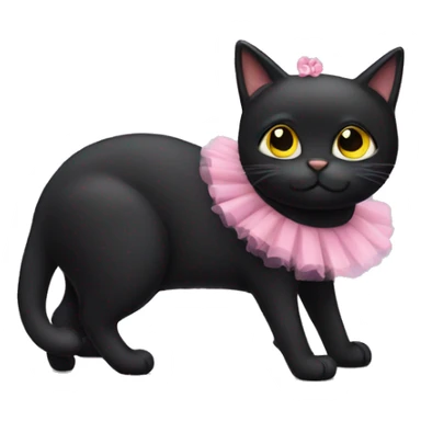 Black cat with tutu sticker