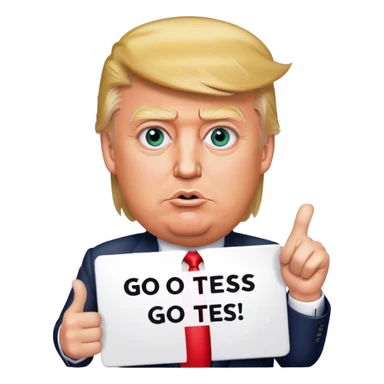 Donald trump holding a sign saying Go Tess  sticker