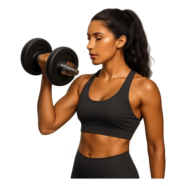 tan brunette woman lifting weights, variation 4 sticker
