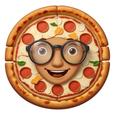 talking pizza face with glassess sticker