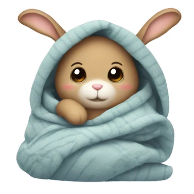 Cosy bunny with blanket sticker