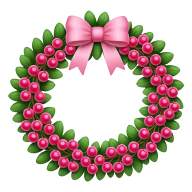 pink ornament wreath with berries sticker