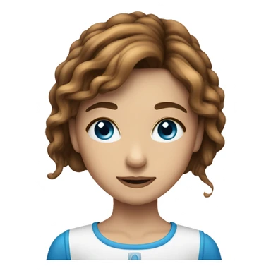 Ein Mädchen mit langen braunen haaren und blauen Augen sticker