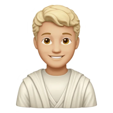 Marble style statue of man head happy full white sticker