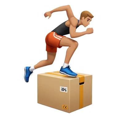 plyo-box-jump exercise side-view sticker