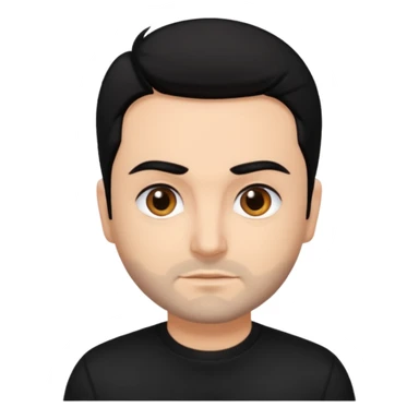 Chris Kirkpatrick brown eyes, black hair, black shirt sticker