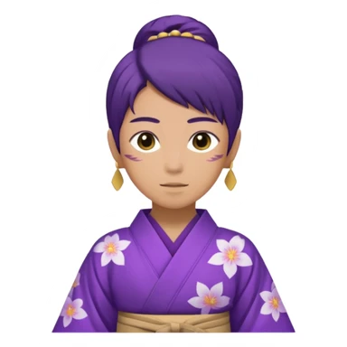 não binário japones kimono roxo sticker