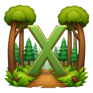 the letter X running around in the woods having an adventure sticker