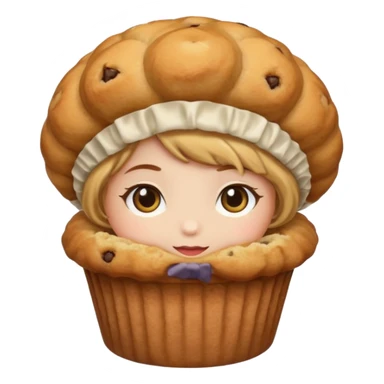 A hair bonnet with a muffin like a muffin bonnet  sticker