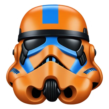 Orange and blue accented stormtrooper helmet  sticker