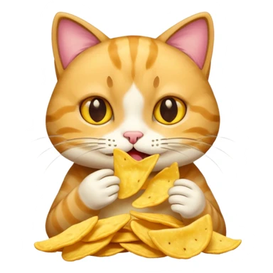 Chat qui mange du chips sticker