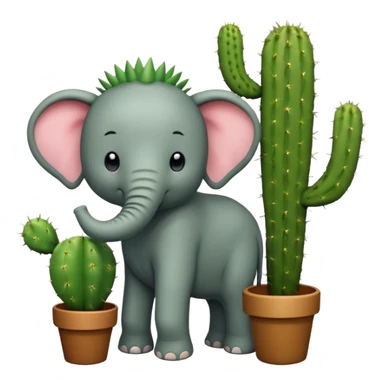 elephant and cactus sticker