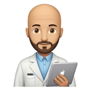 Emoji d'un data analyst marocain. chauve avec la barbe très courte sticker