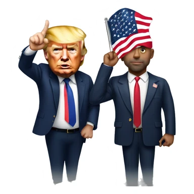 Donald trump and Joe Rogan saluting the American flag  sticker