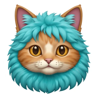 cat with turcoise hair sticker