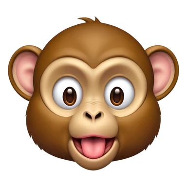 Monkey sticking out tongue sticker