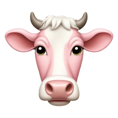 Pastel pink cow iPhone emoji sticker